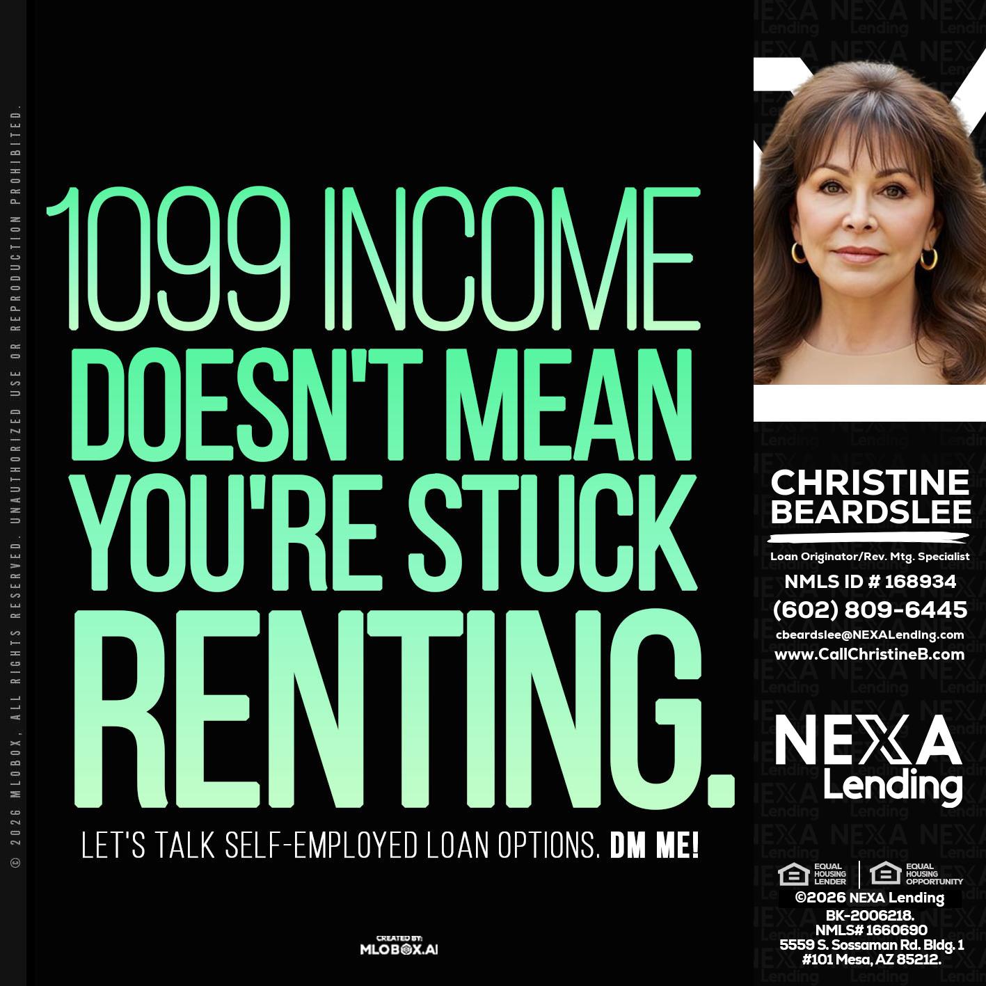 1099 income - Christine Beardslee -MLO/Executive Partner/National Recruiter/Faster/Easier/Better Rates