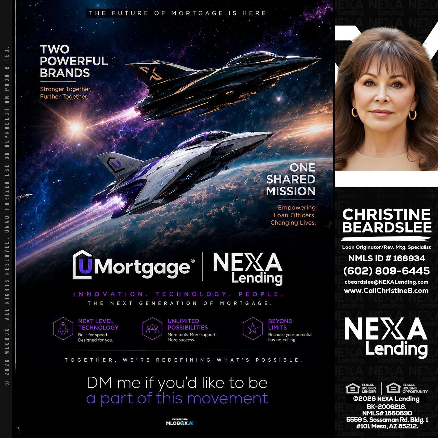 U Mortgage + NEXA lending - Christine Beardslee -MLO/Executive Partner/National Recruiter/Faster/Easier/Better Rates