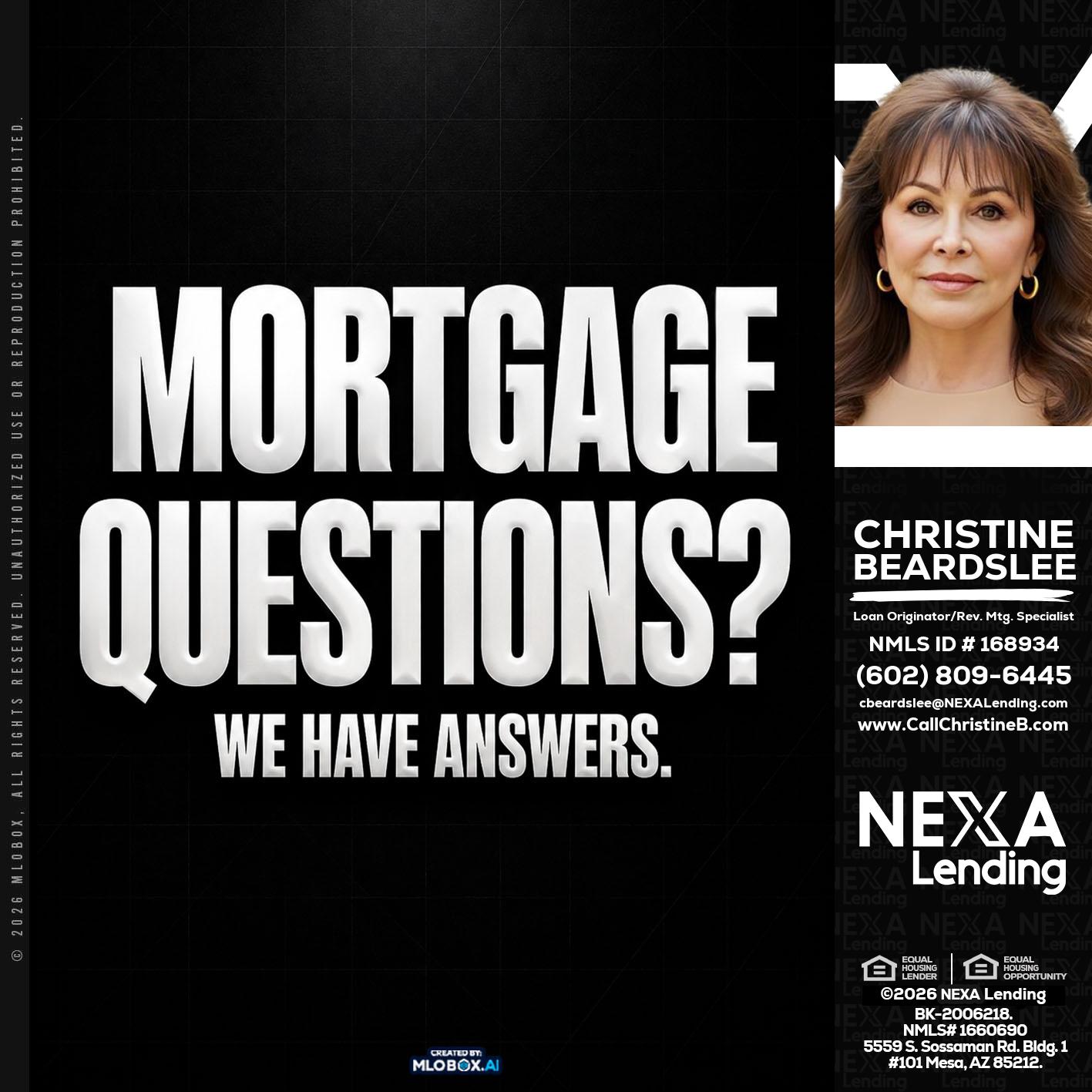 MORTGAGE QUESTION? - Christine Beardslee -MLO/Executive Partner/National Recruiter/Faster/Easier/Better Rates