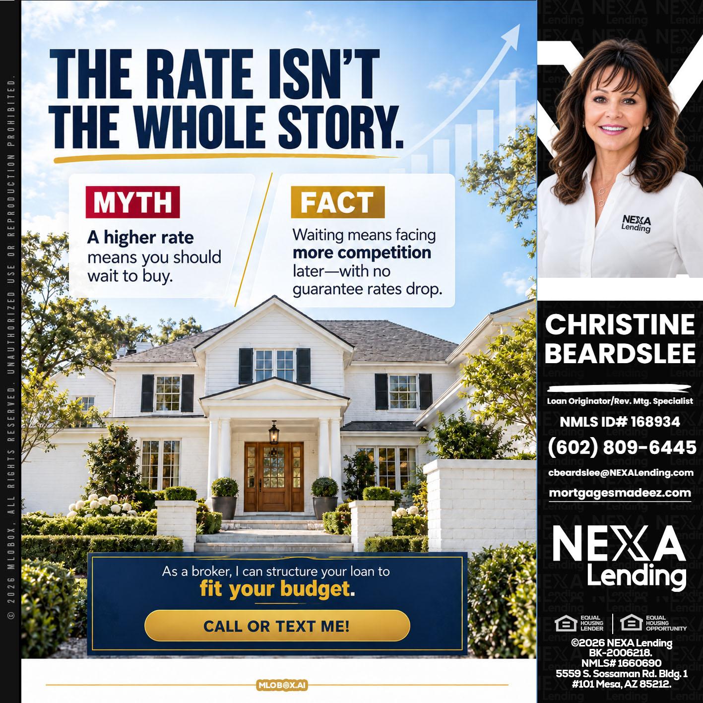 THE RATE ISNT - Christine Beardslee -MLO/Executive Partner/National Recruiter/Faster/Easier/Better Rates