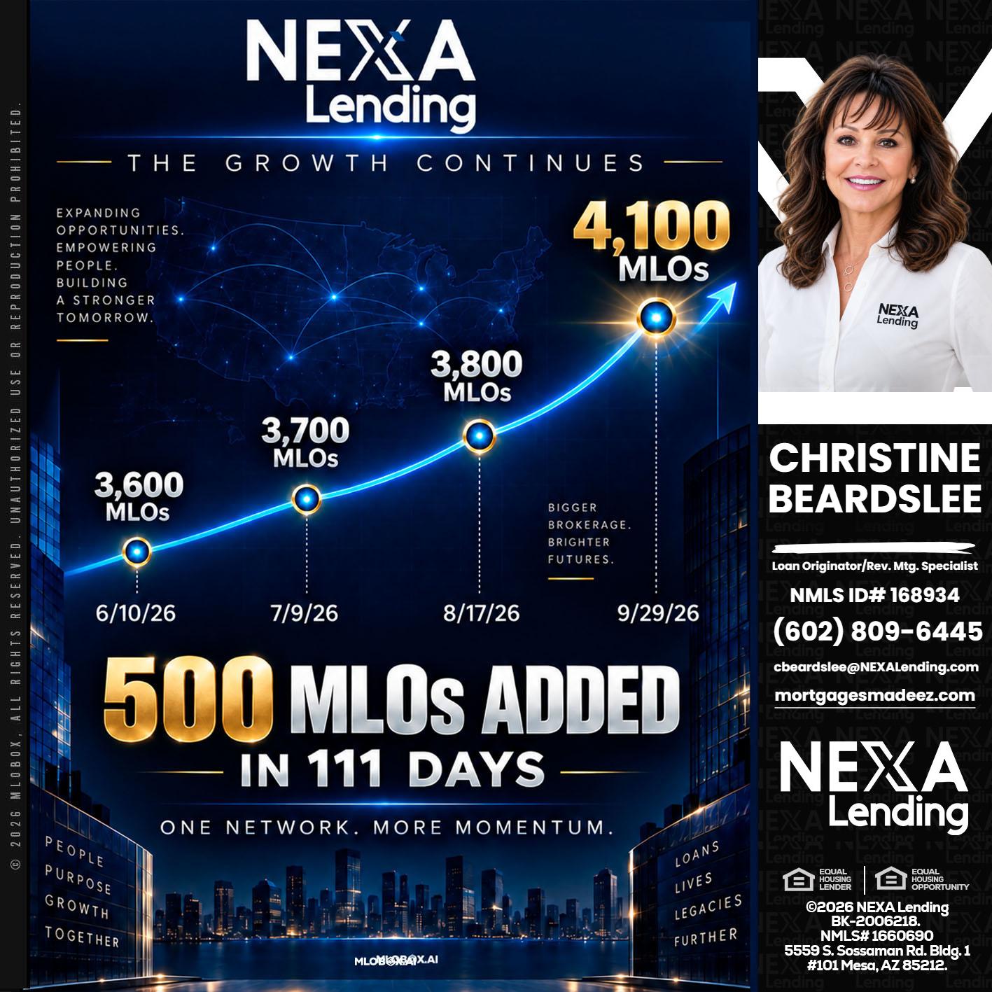 4,100 MLOs - Christine Beardslee -MLO/Executive Partner/National Recruiter/Faster/Easier/Better Rates