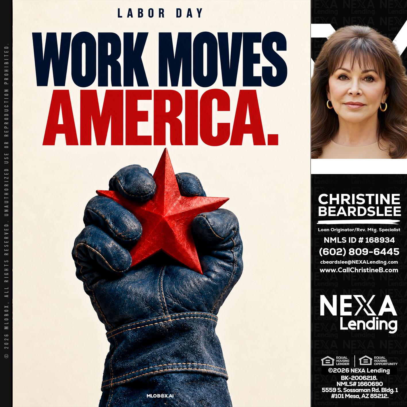 WORKS MOVES AMERICA - Christine Beardslee -MLO/Executive Partner/National Recruiter/Faster/Easier/Better Rates