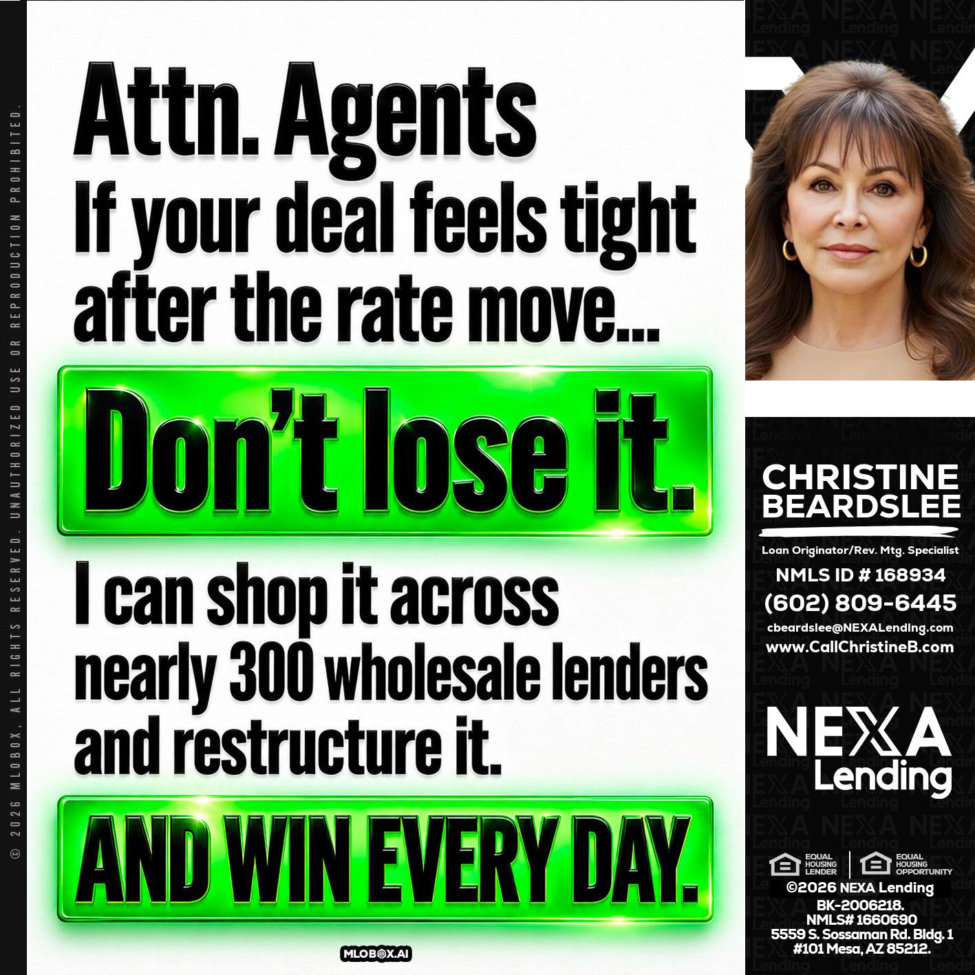 attention agents - Christine Beardslee -MLO/Executive Partner/National Recruiter/Faster/Easier/Better Rates