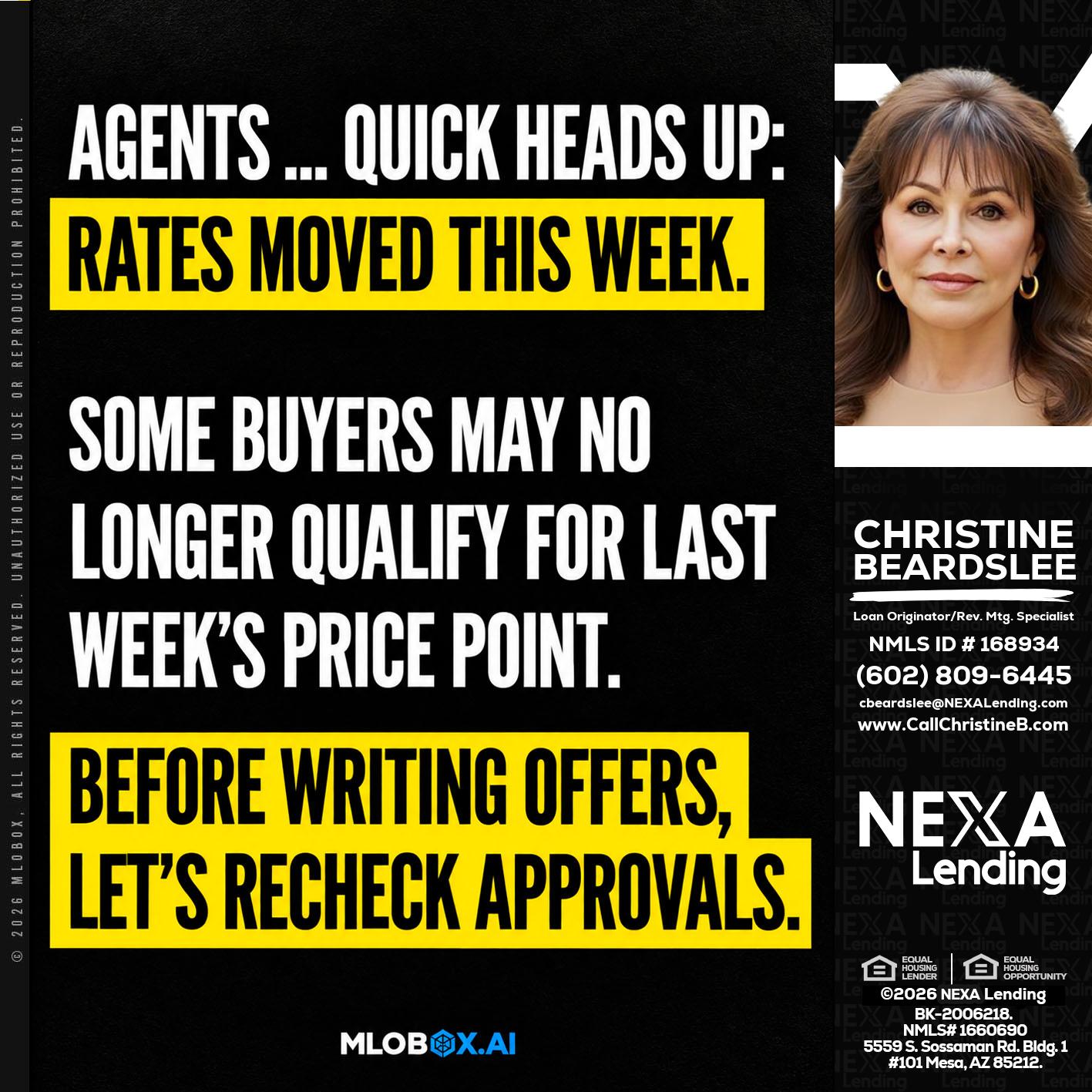 AGENTS QUICK - Christine Beardslee -MLO/Executive Partner/National Recruiter/Faster/Easier/Better Rates