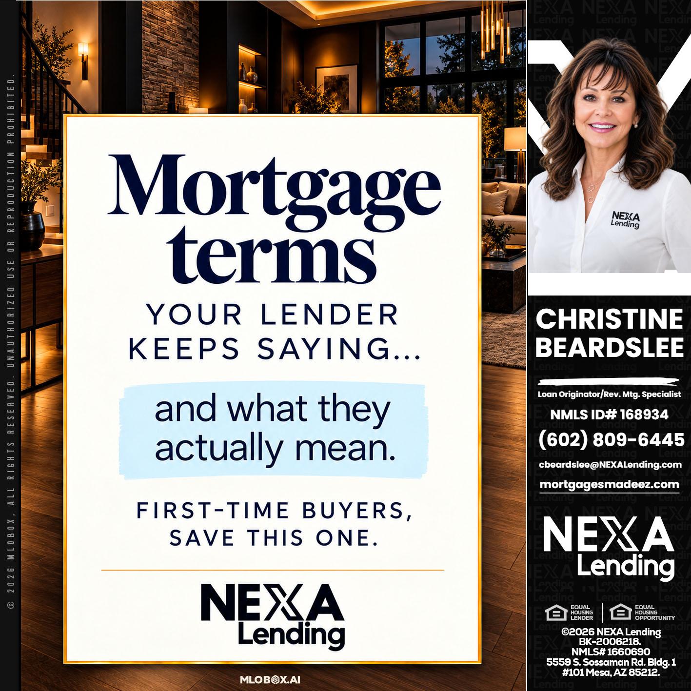 mortgage terms - Christine Beardslee -MLO/Executive Partner/National Recruiter/Faster/Easier/Better Rates