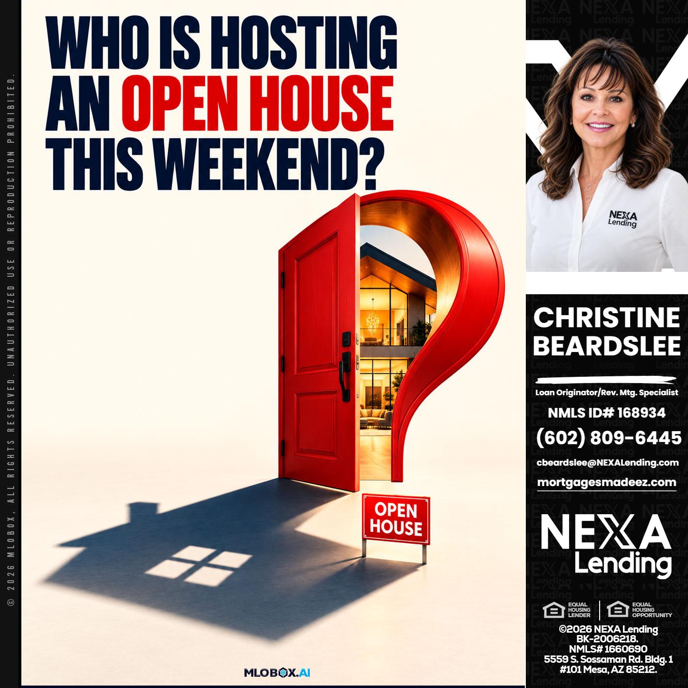who is hosting - Christine Beardslee -MLO/Executive Partner/National Recruiter/Faster/Easier/Better Rates