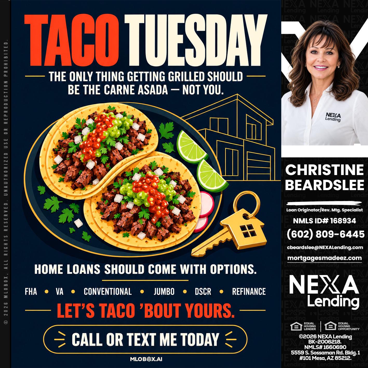 TACOS TUESDAY - Christine Beardslee -MLO/Executive Partner/National Recruiter/Faster/Easier/Better Rates